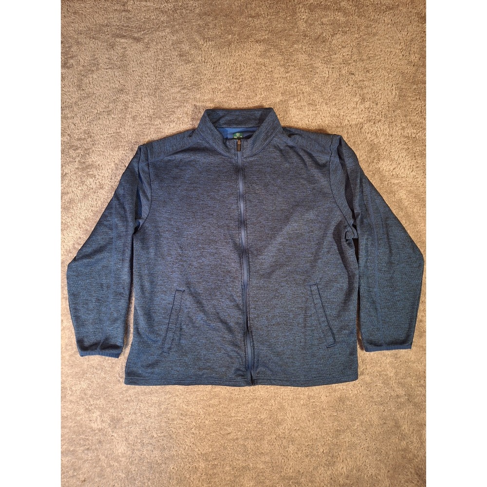 Pro Tour Mens XL Full Zip Jacket Coolplay Blue Textured Golf Casual, Streetwear